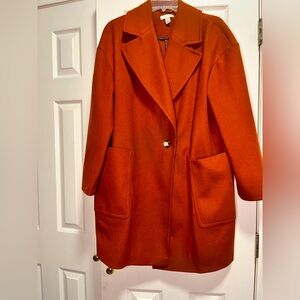 TOP SHOP long coat, burnt orange